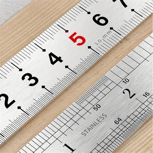 1 PCS Silvery Aluminum Alloy Carpenter's Ruler Stoppers Steel Ruler Precision Scribe and Marking Gauge, with Woodworking and Measuring Pocket Clips 20cm - image 3
