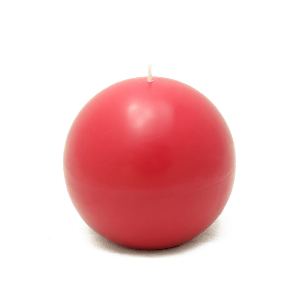 Bougie Zest Lot de 2 Bougies Boules 10,2 cm Rouge pour decoration de table
