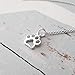 Sterling Silver Tiny Paw Print Charm Necklace,18