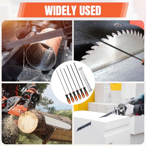 6 Stück Feile für Kettensäge Pferd Feile Kettensäge 3.2 mm 4.0 mm 4.5 mm 4.8 mm 5.2 mm 5.5 mm Kettensägefeile Feilenset Werkstattfeilen Hochwertiges Metallfeilen Set Geeignet für Heimwerker und Profis