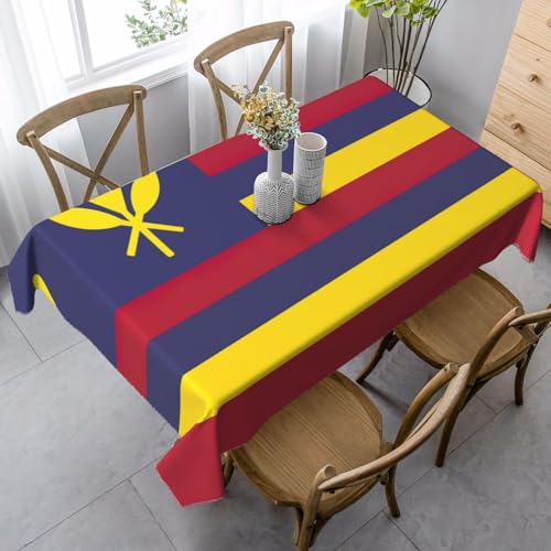 Stujvc Mantel rectangular con la bandera del Reino de Hawái para vacaciones, uso diario, resistente a las arrugas, lavable, ideal para cenar