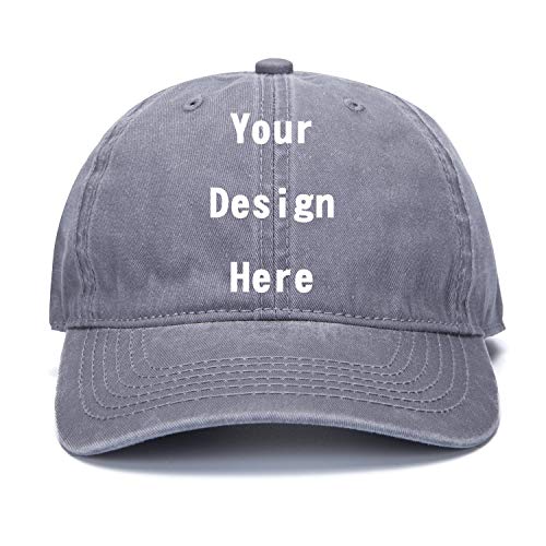 Rr&Ddxu Customize Your Own Design Text, Photos, Image Logo Adjustable Hat Hiphop Hat Baseball Cap (Gray, One Size) #TOP8