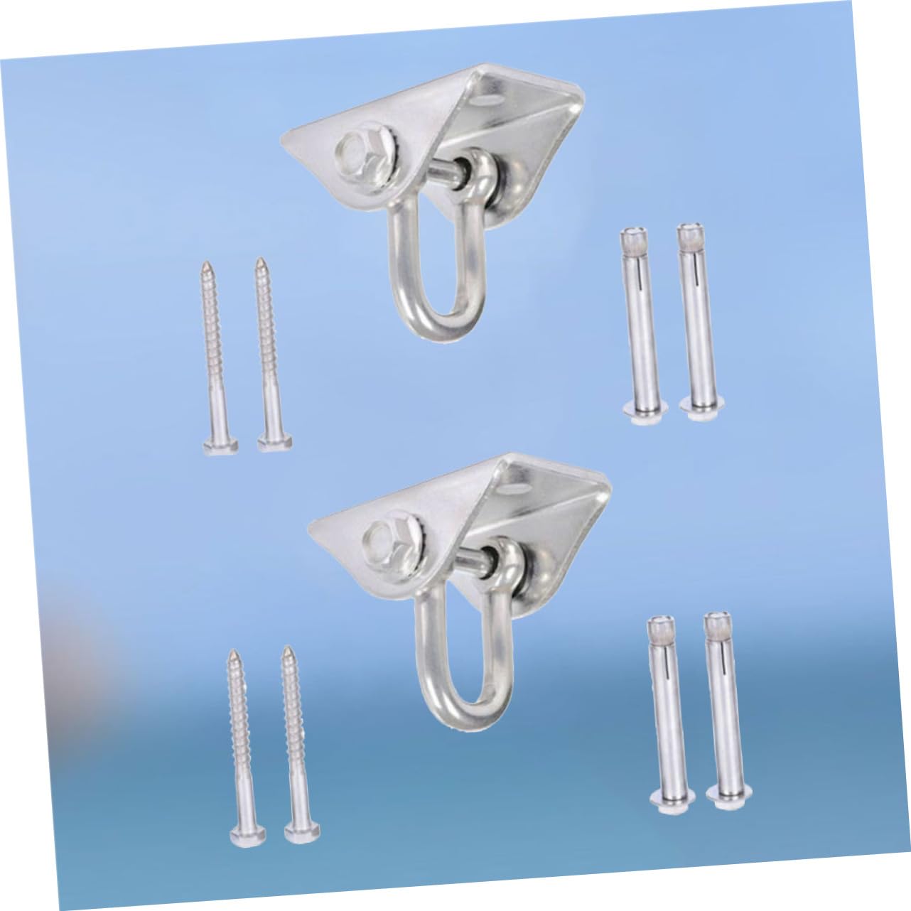 UKCOCO Lot De 4 Crochets en Acier Inoxydable pour Suspendre des Chaises Hamacs des Cintres D'Extérieur des Crochets Pivotants des Crochets D'Avertissement pour Hamacs De Yoga