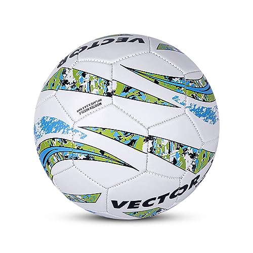 Image of Vector X 32 Panel PVC Machine Stitched Indoor /Outdoor Practice, Training and Match Soccer Football + Free Air Needle with Butyl Bladder Ball, Size 5, Suitable for Kids, Men, Youth Adults 15+ Years