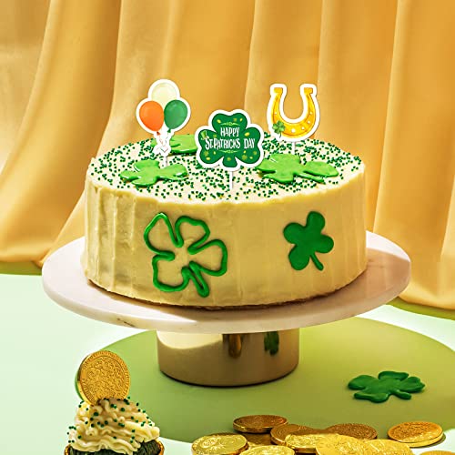 Whaline 72Pcs St Patrick's Day Cupcake Topper With Sticks Glue Point 12 Designs Shamrock Leprechauns Cupcake Picks For St Patrick's Day Party Irish Holiday Supplies Cake Decorations #TOP4
