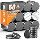 MUKFIRM 50 Pack Strong Craft Magnets for Fridge, Ceramic Magnet for Crafts Strong, Adhesive Round Magnets for...