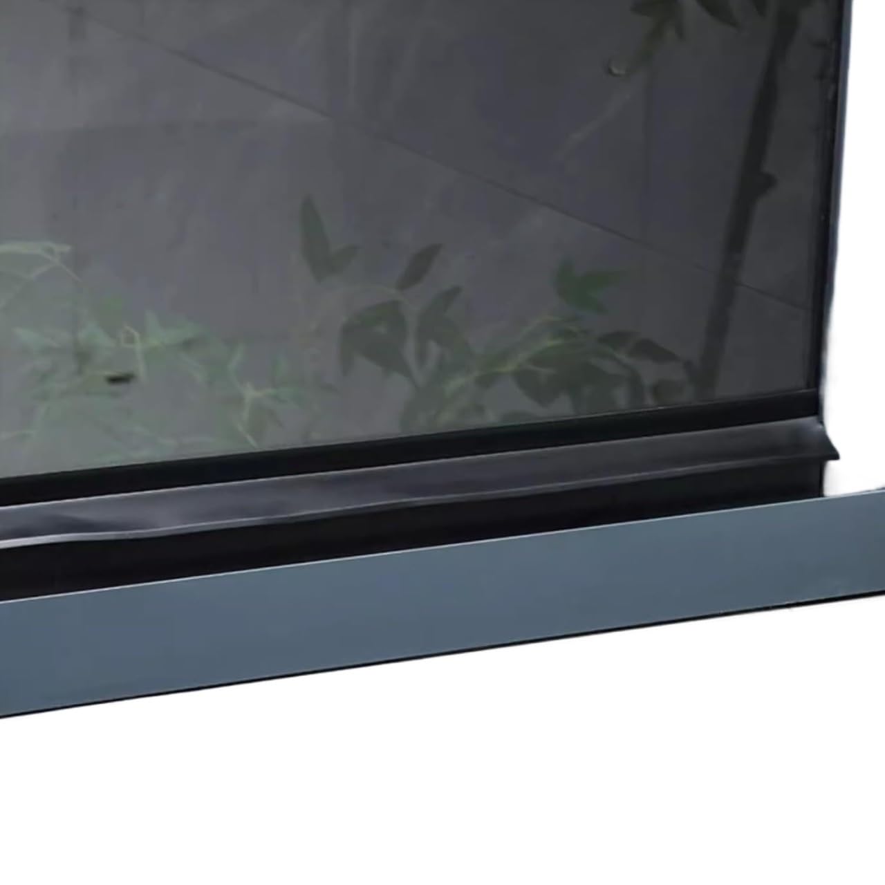 Estdkmnos 5.5Cm Window Outer Edge Rain Shield， Window Door Edge Rain Shield Self Adhesive Rubber Sealing Strip Black Multiple Sizes(,1.5M(4.9Ft))