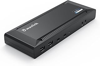 Wavlink USB C Dual 4K Universal Docking Station with 100W Power Delivery, Single 5K/Dual 4K@60Hz for USB-C and Thunderbolt 3 Windows & Mac OS (2 HDMI & 2 DP, Gigabit Ethernet, 6 USB 3.0, Audio/Mic)