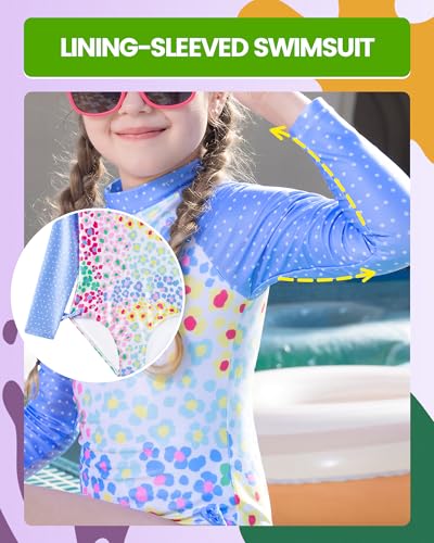 Angel season Conjunto de roupa de banho infantil Rash Guard de manga comprida, roupa de banho de ver