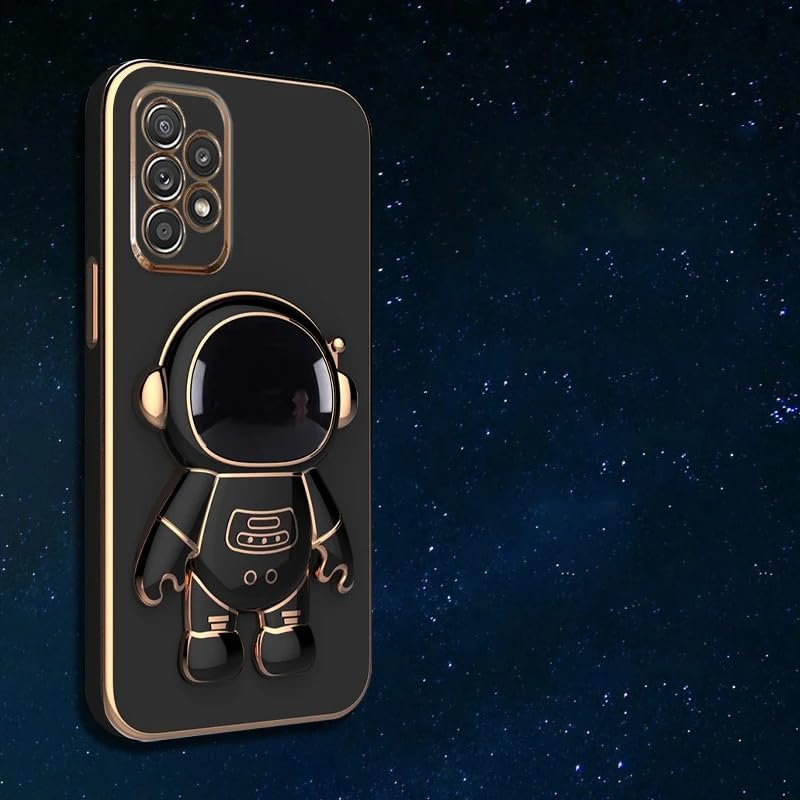 Image of for Samsung Galaxy A73 5G Case Cute 3D Astronaut Stand Design Camera Protection Shockproof Soft Back Cover (for Samsung Galaxy A73 5G, Black)