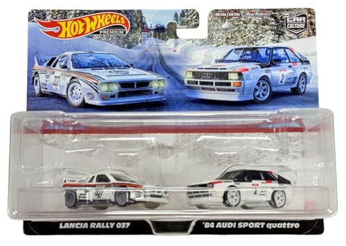 Hot Wheels Premium 2 Pack Lancia Rally 037 Audi Quattro miniatura 1