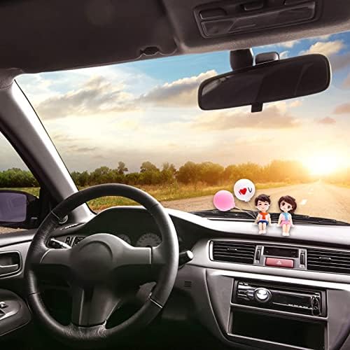 Cobee Cute Car Dashboard Ornaments,Lovely Car Interior Decoration Mini Couple Figures Dashboard Decor Cartoon Ornament Car Accessories for Automotive Home Office Supplies (B)