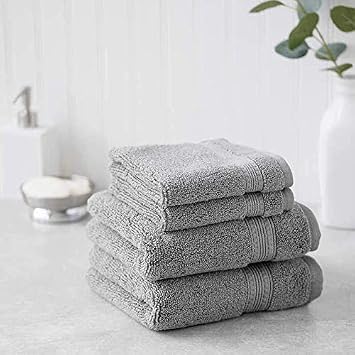 Charisma Luxury Bath Sheet، Hand Towel & Washcloth Set - 6 Pieces (Dark Gray)