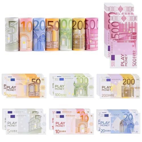 Design realistico: Ogni banconota e moneta finta è progettata con dettagli accurati per assomigliare alla valuta reale. Colori vivaci e valori precisi le rendono ideali per decorazioni sceniche e giochi di ruolo.