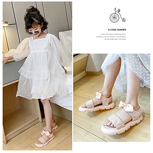Image of BININBOX Toddler Little Big Kids Baby Girls Sandals Summer Bling Bowknot Princess Dress Beach Sandal Shoes Open-Toe Soft Sole Anti-Slip Flat