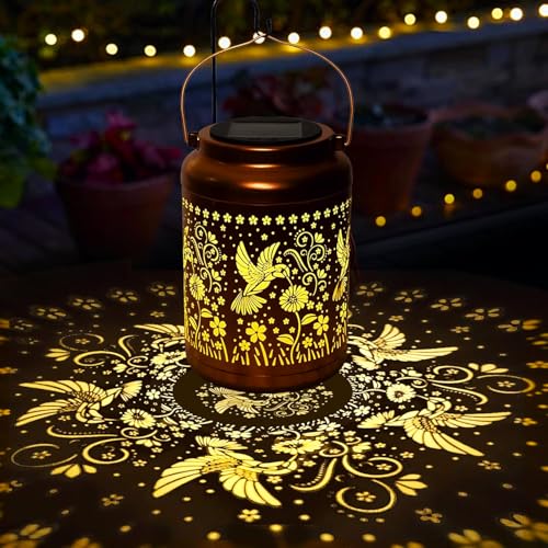 Solar Lanterns Outdoor Garden Decor- Solar Lights Waterproof Humm...