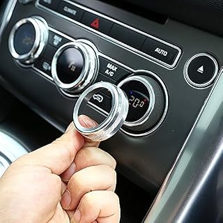 Aluminum alloy Air Conditioning Knobs Audio Circle Trim For Rangerover Sport Vogue L405 Car Accessories 4pcs (Silver)
