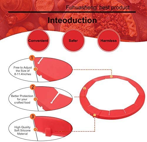 Pie Crust Shield,Silicon Pie Crust Shield,Pie Crust Shield,Pie Crust Protector Shield for Baking Pie Fit 8 Inch to 11.4 Inch Diameter Pies (4 Pieces, Red) - Thumbnail 6
