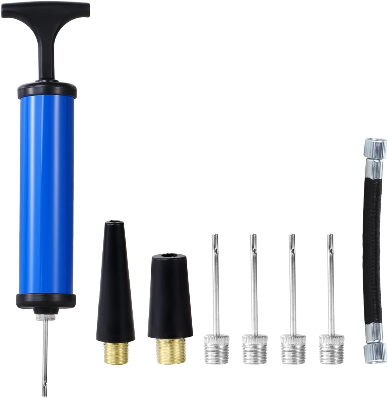 – Ball Pump with Needles Nozzles and Extension Hoses Portable Football Pump to Inflate Athletic Soccer Ball Football Volleyball Rugby Basketball