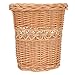 Housoutil Okrągły wiklinowy kosz na śmieci kosz na śmieci do sypialni, łazienki, biura lub domu