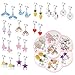 MJARTORIA 12 Paare Klippohrringe Mädchen Ohrringe Prinzessin Kinder Ohrclips Set Geburtstag Geschenk Party Favors Schmuck Zubehör in klaren Boxen