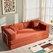 YINIX Faltbares Schlafsofa 200cm Breite XXL Bett, Modulares Bodensofa, Cord Wolkensofa mit Metallrahmen, 3 Sitzer Gästebett Klappbar, rutschfest, Waschbar (Orange, 200cm (3-Sitzer))