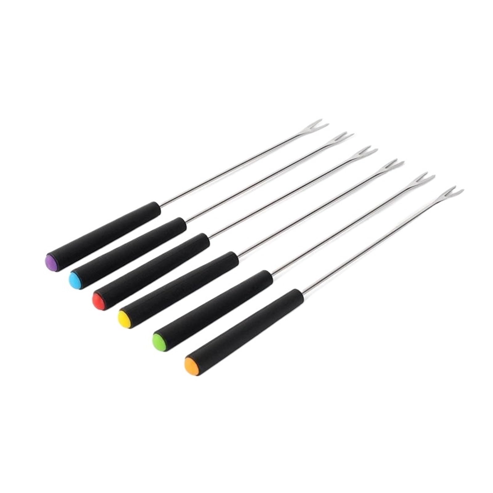 Wzptlkibad Plastic Fondue Fork, 6Pcs Reusable Stainless Steel Wood Handle