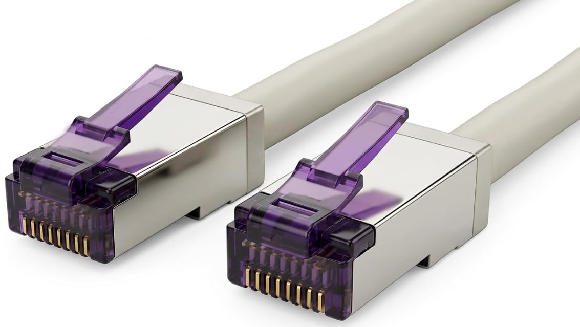 SuperFlex Câble LAN CAT 6A - 20 m - Gris - 1 pièce - Câble réseau/patch RJ45 S/FTP 10 Gbit/s 500 MHz