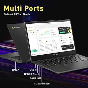 ASUS Chromebook ブラック ASUS Notebook Chromebook 35.6 cm FHD antirreflexo, MediaTek