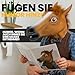Retoo Pferdemaske für Karneval Maske Latex, Tiermaske Erwachsene, Pferd Kostüm für Weihnachten Party Dekoration, Pferdekopf, Pferde Maske, Tierkopf Halloween, Braun