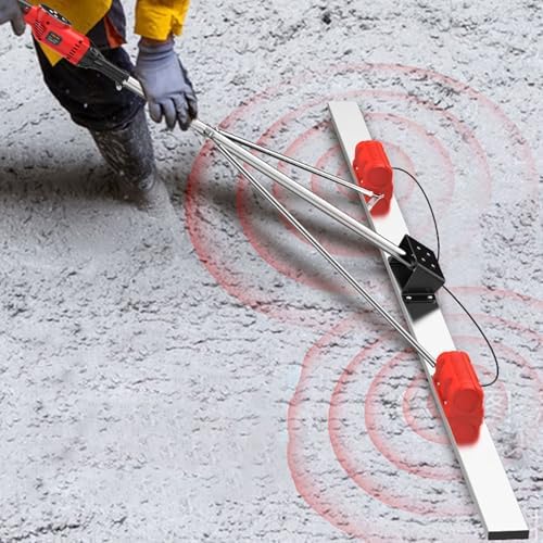 Power Concrete Screed Vibratory Kit - Cordless Electric Cement Finishing Tool, 9 Speed Settings, 150cm Size, Includes 2 Batteries for Efficient Concrete Leveling and Finishing