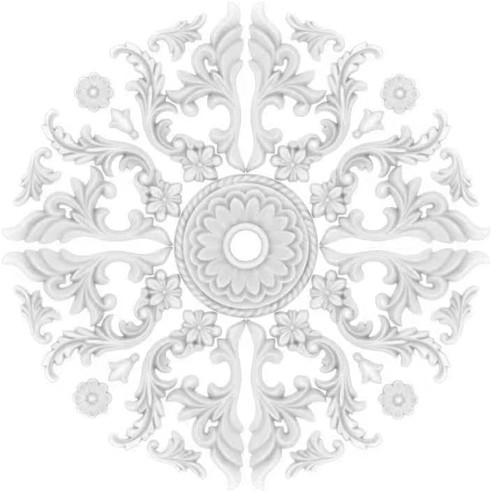 27″ Ceiling Medallion for Ceiling Light Bohemian Flowers Unpainted DIY Home Decor Decorations for Light Fixtures and Ceiling Fans
