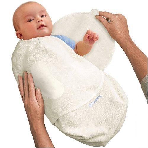 Kiddopotamus Ivory Microfleece SwaddleMe Adjustable Infant
