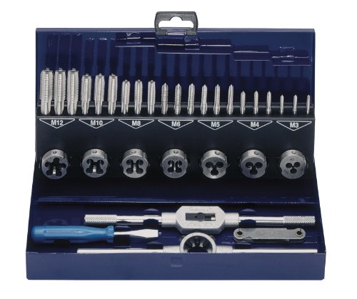 Exact 10711 Maletín con terrajas de roscar (acero, 32 piezas, CM15 M3-M12)