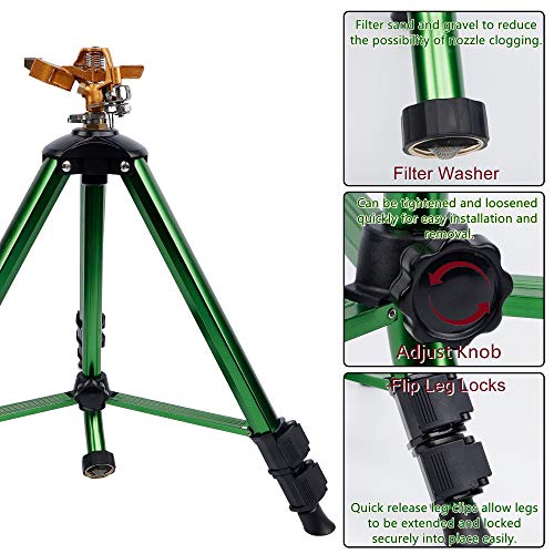 image for Twinkle Star Impact Sprinkler on Tripod Base, Quick Connector and Prod