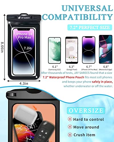 Universal Waterproof Phone Pouch 3 Pack, Ipx8 Phone Water Protector Pouch Case Bag Lanyard Compatible Iphone 14 13 12 Pro Max Samsung Galaxy S22, Waterproof Phone Holder Protector For Beach Swimming #TOP1