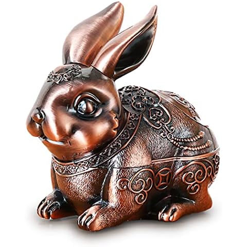 K COOL Rabbit Metal Ashtray with Lid Cover