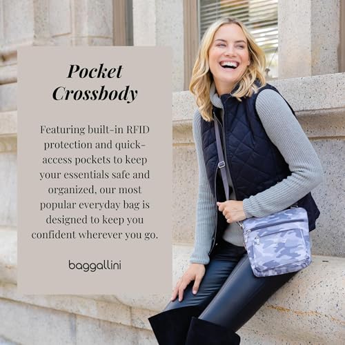 Image of Baggallini Pocket Crossbody Bags for Women 8x8 Small Lightweight Durable Water-resistant Travel Purse W /Rfid