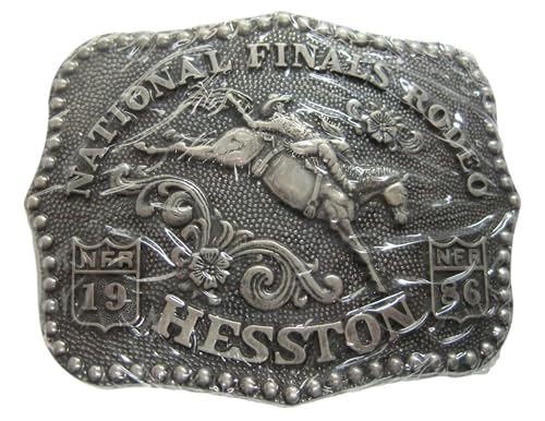 1986 Hesston/National Finals Rodeo Belt Buckle -- Bronc Riding