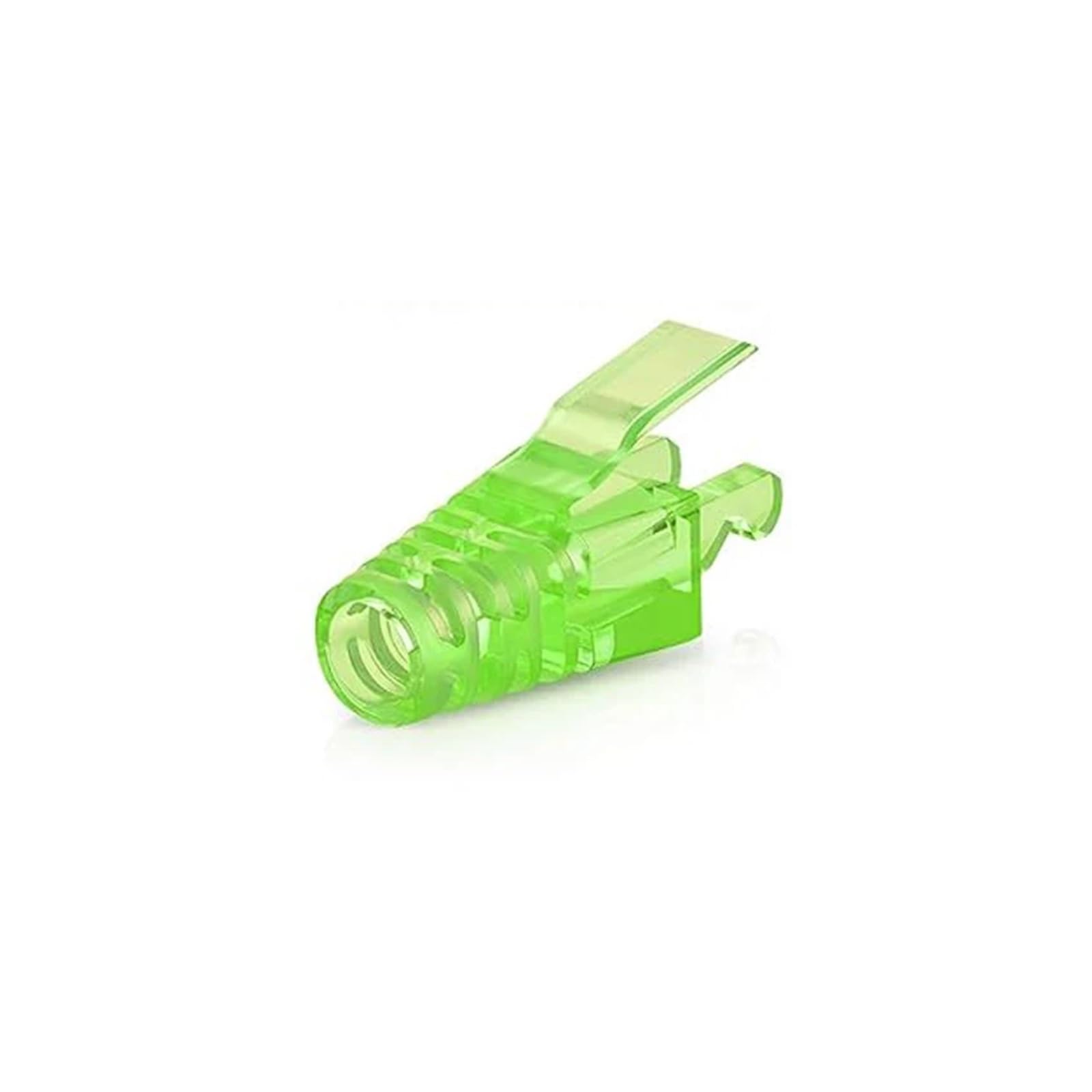 Conector recto RJ45 Cat6, enchufe modular EZ Crimp (30 piezas, botas verdes)