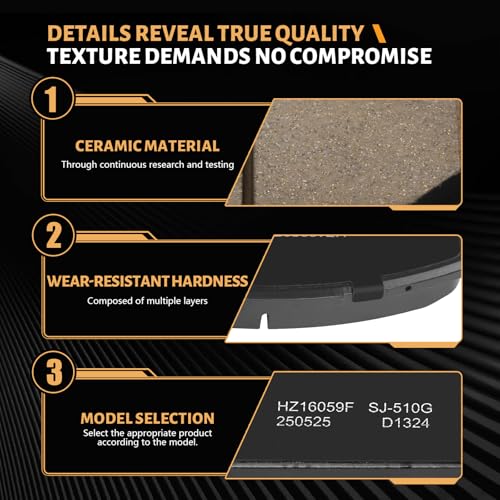 Image of D1324 Front Ceramic Brake Pads Kit Fit For Lexus NX200t 2015-2017, For NX250 2022-2025, For NX300 2018-2021, For NX300h 2015-2021, For NX350 2022-2025, For NX350h 2022-2025