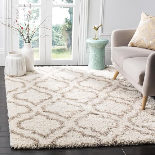 Image of Carpet for Hallway, Kitchen, and Modern Interiors, Cozy Shag Runner for Living Room, Entryway & Office Decor Size 4x6 feet Ivory B iii