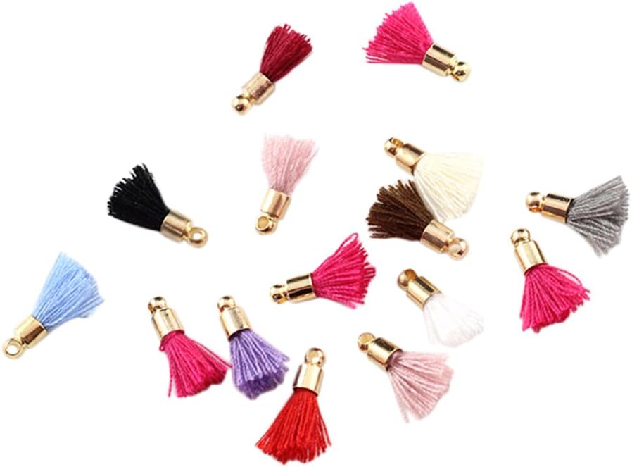 22 x Milopon Mini Tassels Handmade Tiny Soft Tassels for Women Earrings, Jewellery Making, Souvenir, DIY Craft Accessories, Random Colour