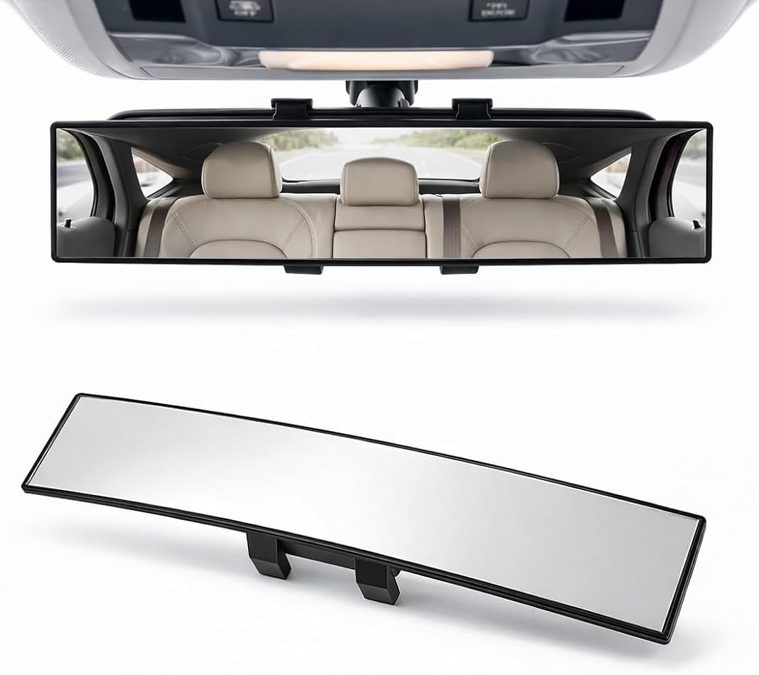 Car Rear View Mirror – Wide-Angle Panoramic Interior Mirror, Large Vision Safety Mirror, 1Pc Adjustable Blind Spot Mirror for Better Back View, Enhanced Driving Safety, Fits Most Cars (1 PSC)