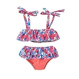 GGLHY Ruffles Mädchen Sommer Baby Kleinkind Badeanzug Bademantel Kinderset Badeanzug Zweiteilige Anzug Mädchen