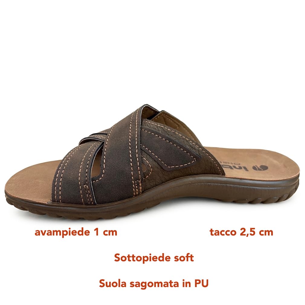 inblu Ciabatte aperte Uomo Trinità-stretch Tomaia Incrociata e regolazione plus con strappo - sottopiede soffice