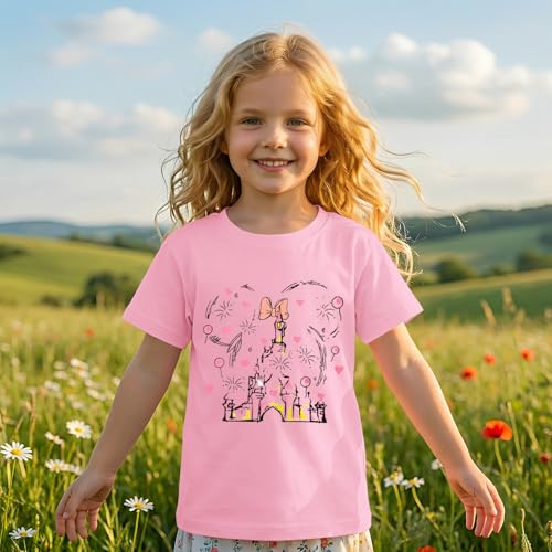 Image of GLIGLITTR Magic Shirt for Toddler Baby Girls Magical Kingdom Tshirt Cute Castle Outfit Holiday Family Vacation Summer Tee Top
