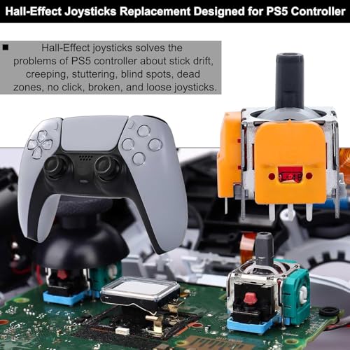 Image of TCOS TECH PS5 Controller Hall Effect 3D Analog Stick , Hall Effect 3D Analog Sensor Joystick Module Replacement for PS5 Controller, PlayStation5 Controller Analog Stick Analog Sensor Potentiometer - 2pcs