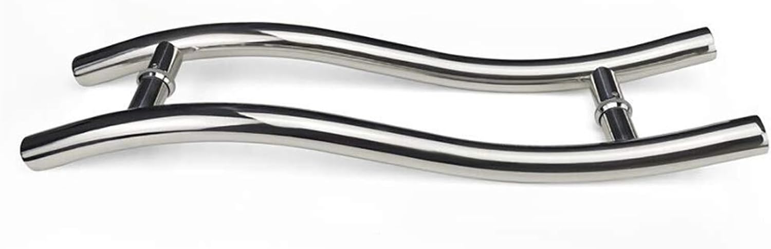 Door Hardware,Modern Minimalist Glass Door Wooden Door Barn Door Push-Pull Door Handle Stainless Steel Round Tube Handle,Length 45/60cm (Size : 600x400mm)