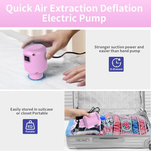 Image of HOTBAG Electric Travel Vacuum Pump for Storage Bags, Portable Vacuum Bag Pump for Clothes, Suitable for Various Vacuum Seal Bags, Blue (Storage Bags Not Included)